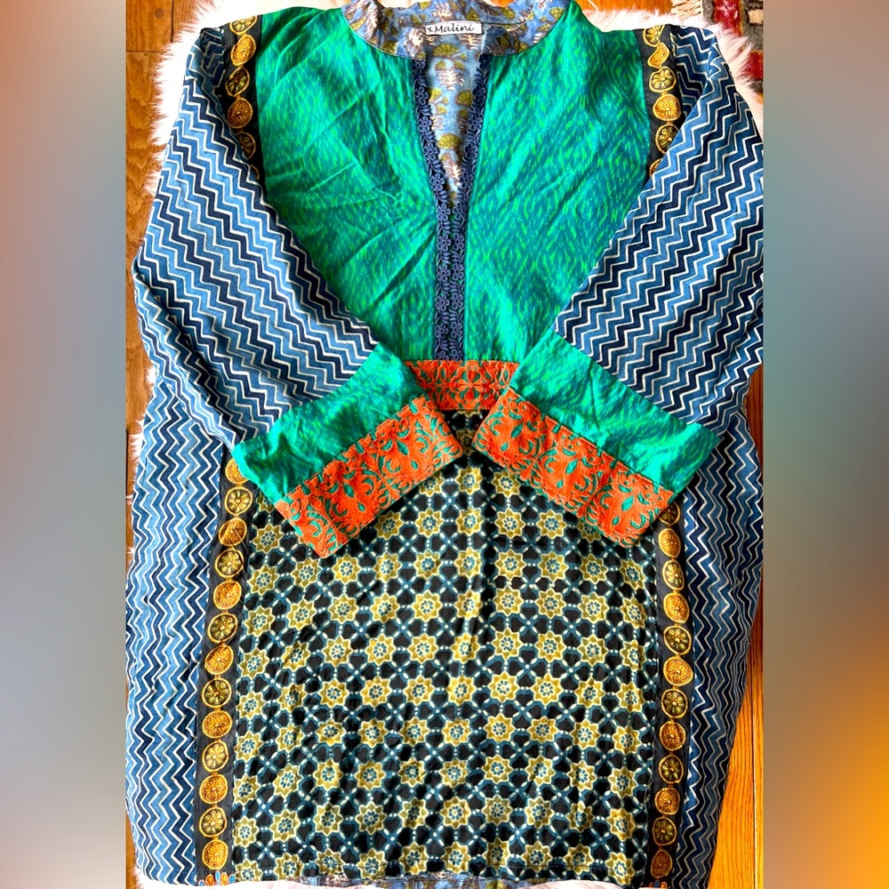 UK Brand Malini Cotton Voile blockprint tunic